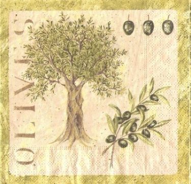Dekorszalvéta - Olives and Tree